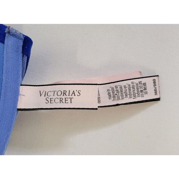 Victoria's Secret 2 Sexy Tee Blue Lined & Pink Push Up Lace Underwire Bras 36D - Picture 8 of 9